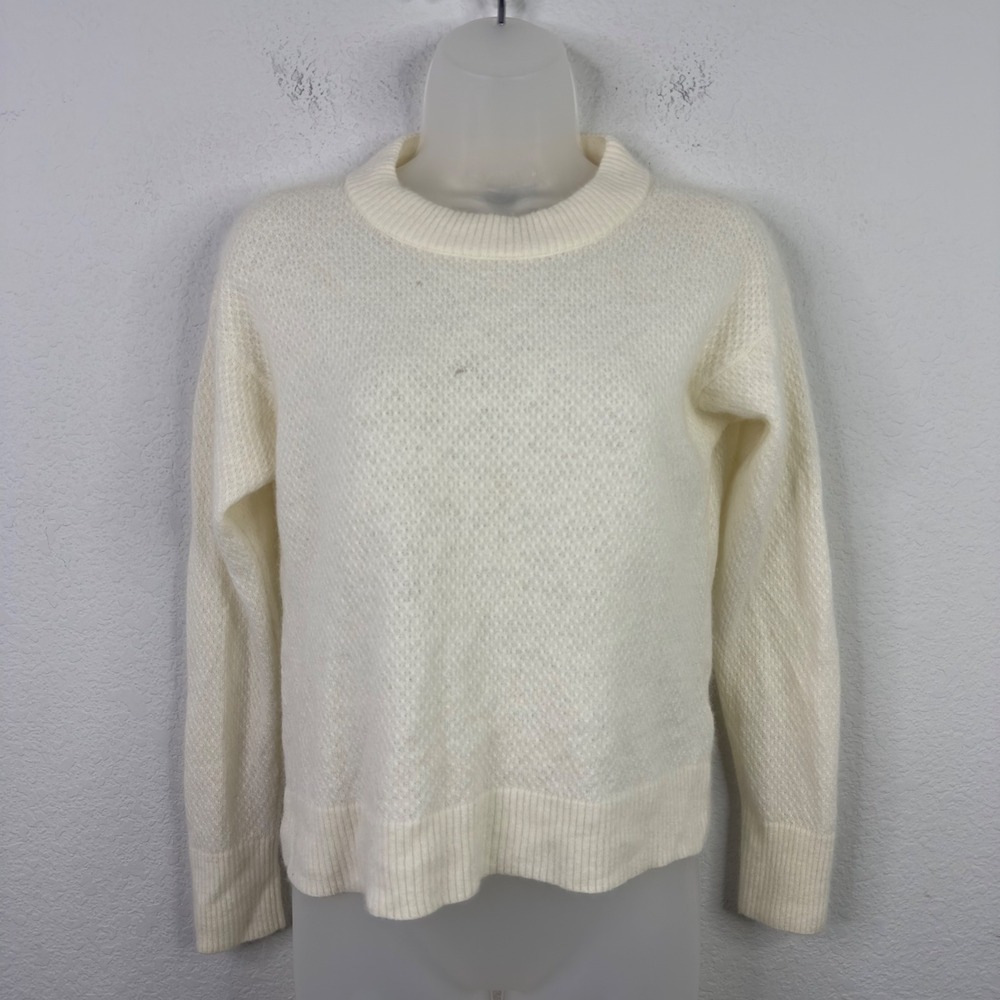 Quince Sweater Womens M Cream Alpaca Wool Minimalist Knit Quiet Luxury Neutral